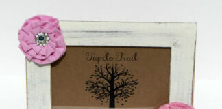Tupelo Trail Picture Frame with Fabric Flowers